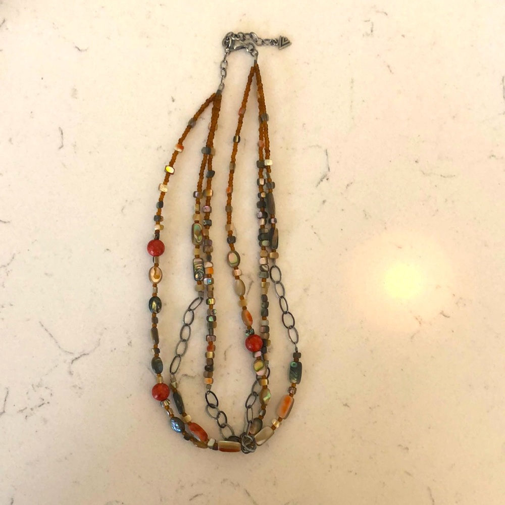 Silpada Abalone Shell, Sponge Coral, and Earth Tone Seed Beads